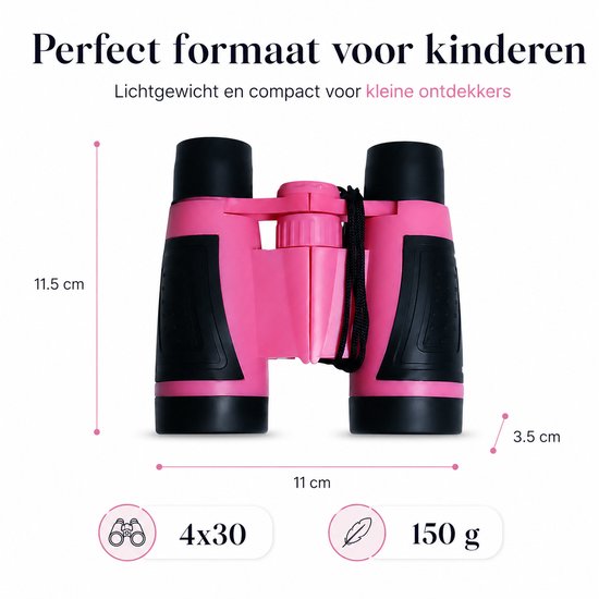 Kinder Verrekijker - 4x30 Vergroting - Lichtgewicht - Roze