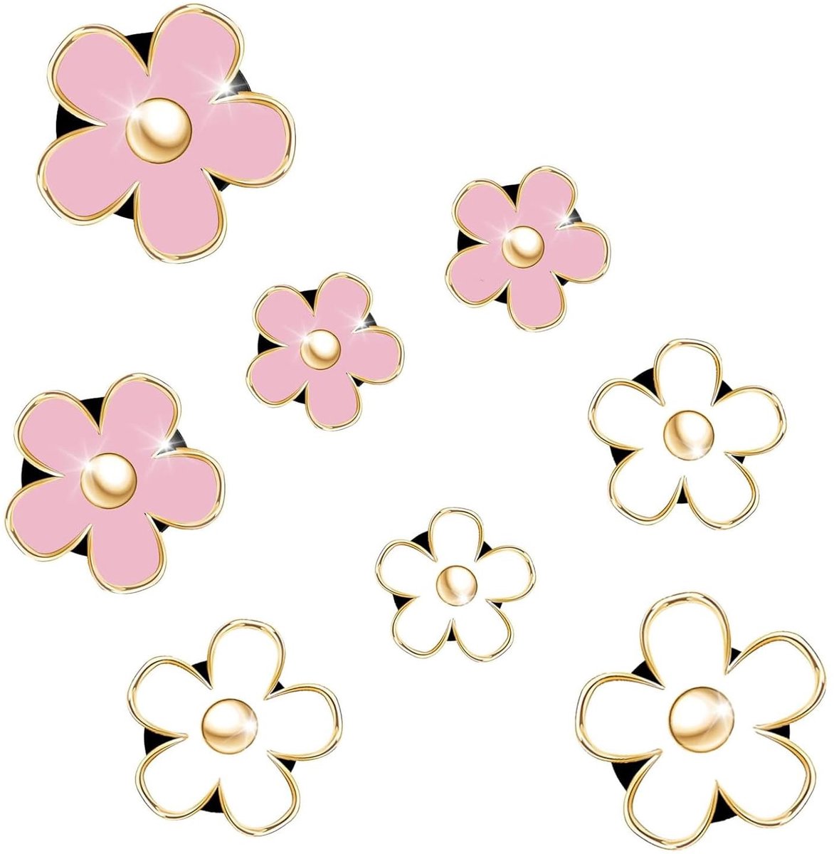 Dailygoods- Luchtinlaatclip - 8 Stuks - Madeliefjesbloem - Schokbestendig - Eenvoudig te installeren - Auto Accessoires Decoratie - Autoaccessoires