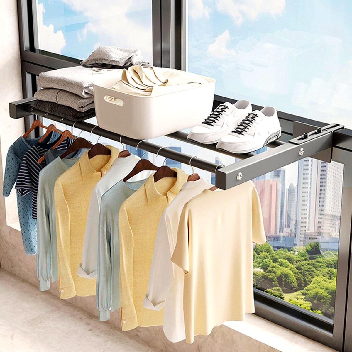 Radiator Droogrek - Wasrek Hangend - Kleding Drogen - Instelbare Breedte - 10 kg capacitei