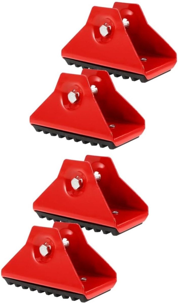 Ladder Voetkussens - Ladderstabilisator Ladderbeschermers - Veiliger Klimmen - Antislip Rubber Onderkant - 12.5 x 8 x 7 cm - Rood