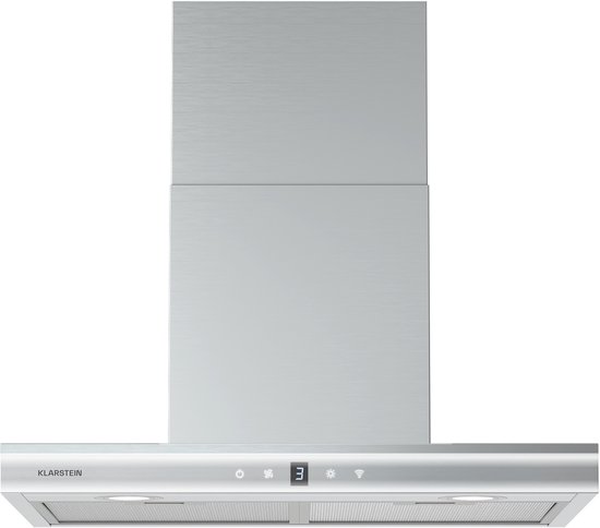Klarstein Auriana Afzuigkap – 60 cm Wandafzuigkap, 700 m³/u, A+ Energieklasse, WiFi & Touchbediening, LED-verlichting 6000 K, 110 W Motor, Zwart, Afvoer & Koolstoffilter