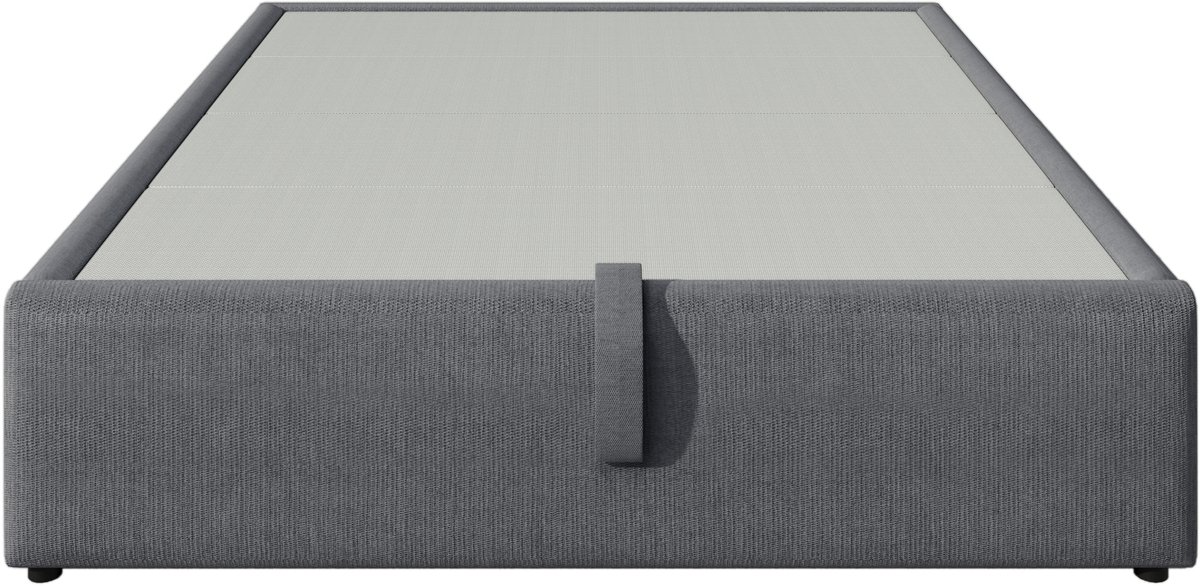 COVREO Bed met opbergruimte en USB-C – 160x200 cm – Tweepersoons bedframe zonder hoofdbord – laag model – Grijs - zonder matras