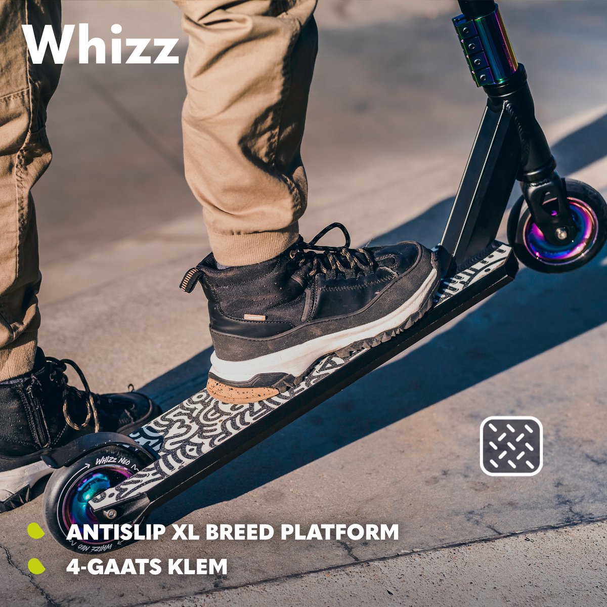 Lionelo Whizz Step - 110mm PU Wielen - T-Bar Stuur - 100 kg Draagvermogen - ABEC-9 Lagers - Voor Jongens en Meisjes — afbeelding 4