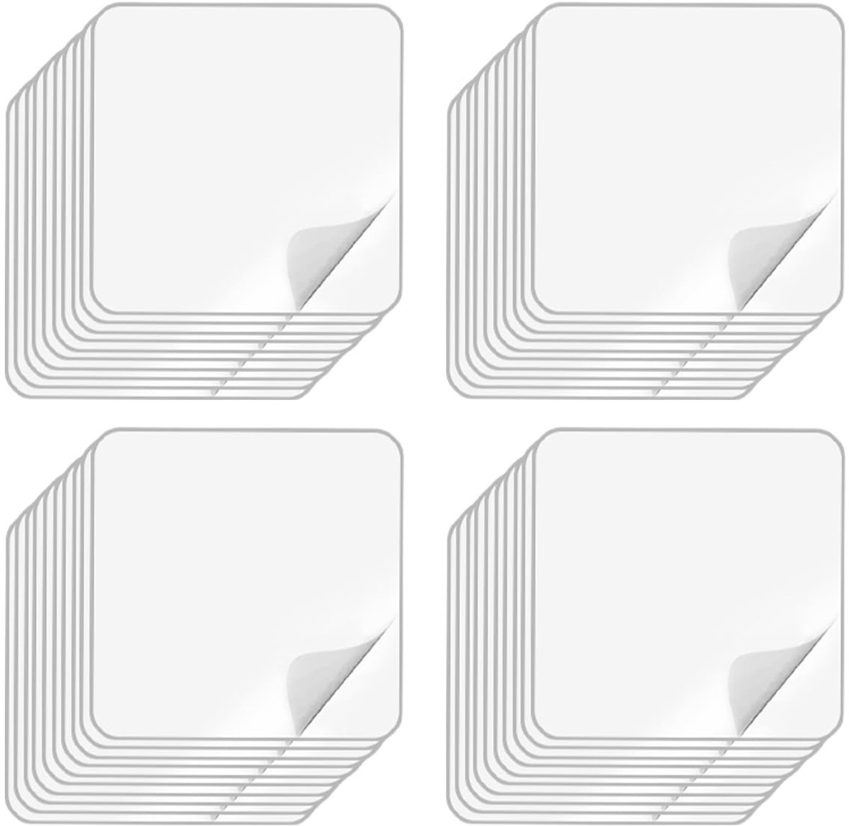 Dailygoods- Kleefpads 40 Stuks - Dubbelzijdige Nano-kleefpads - Wasbaar - Herbruikbaar - Extra Sterk - Transparant 6x6cm - Plakband