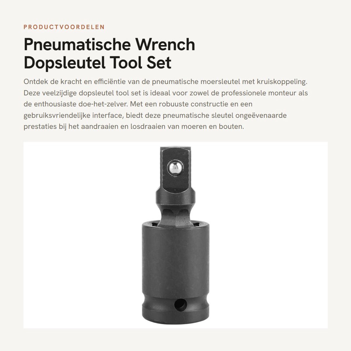 Dailygoods - Pneumatische Wrench - Dopsleutel Tool Set - Zwart - Impact Joint - Mechanisch - Geschikt voor Boormachine - 1/4 inch