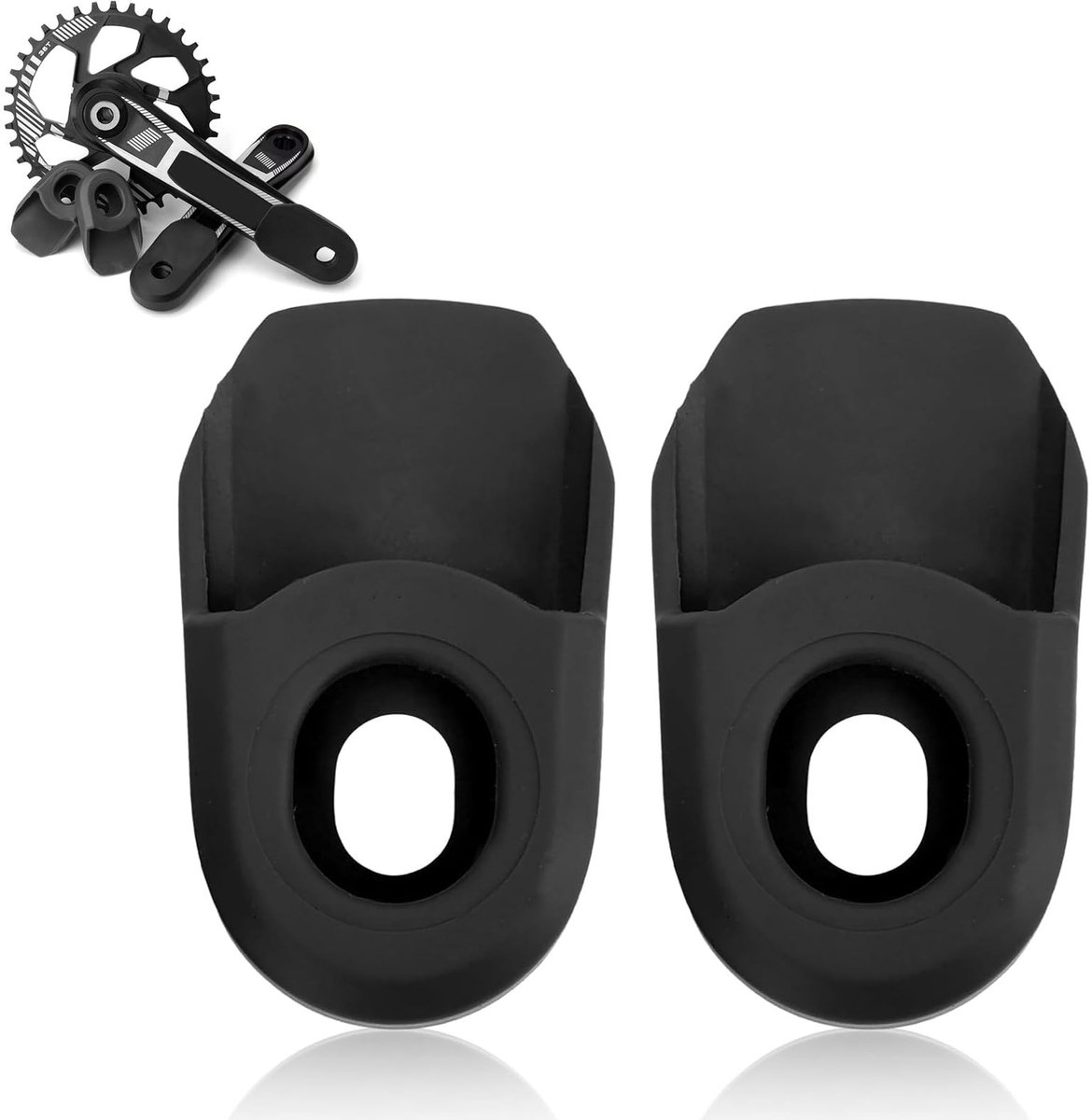 Dailygoods- Crankarmbeschermers Siliconen - Fietsonderdelen - Beschermende Crankstel Shell - Universele Toepassing - Lichtgewicht 35 g - Afmetingen 6,8x4 cm - Crankbeschermers