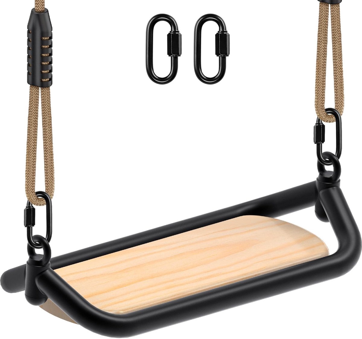 Dailygoods- Schommelstoel Houten Boomschommel - Verstelbaar Touw - Voor Kinderen/Volwassenen - 500 lbs Capaciteit - 43 x 18,2 cm - Robuust en Veilig