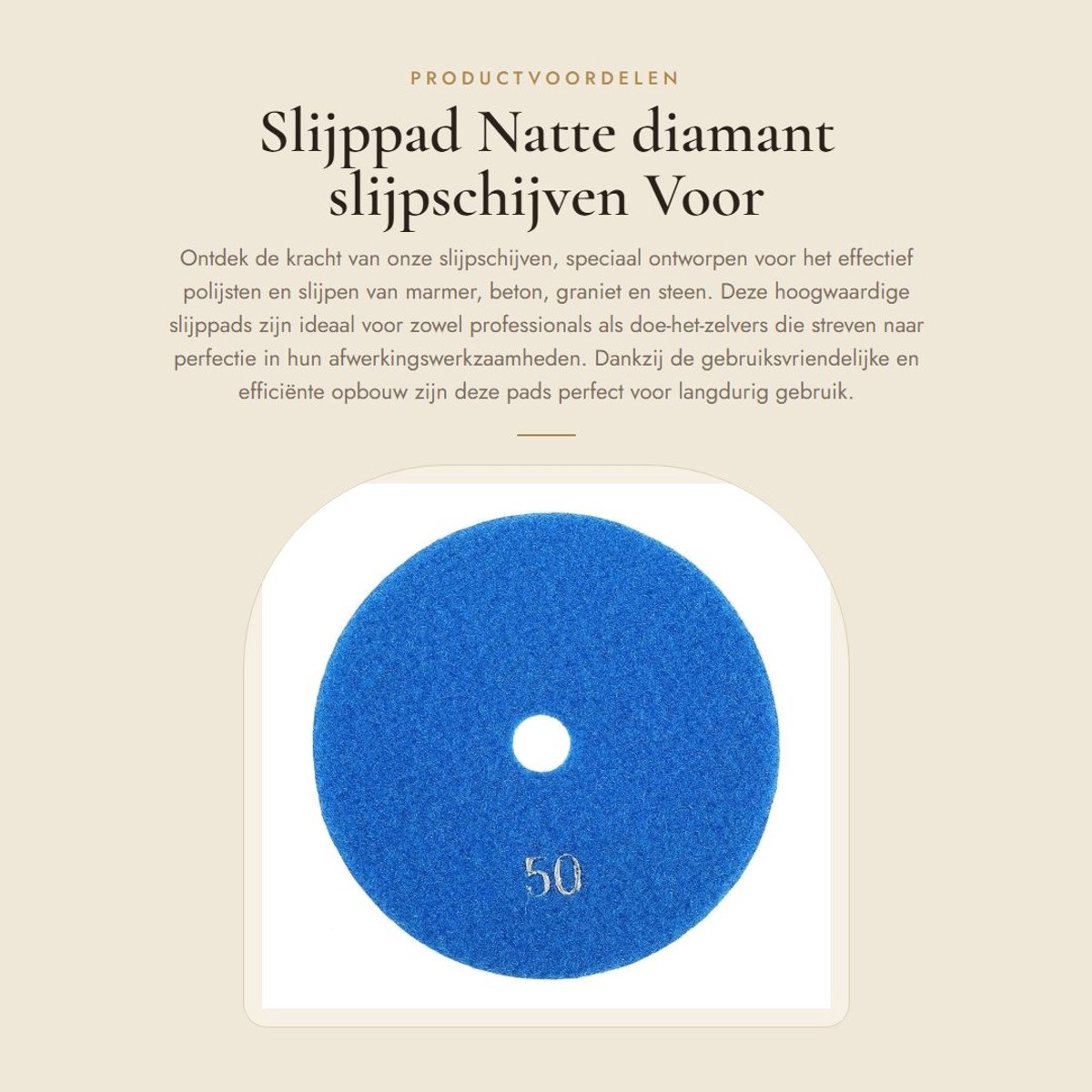 Dailygoods- Slijppad 125 mm - Diamant slijpschijf - Polijstpad voor steen - Schuurpad voor beton - Slijpschijf voor glas - Korrelgrootte 50/150/300/500/1000/2000/3000