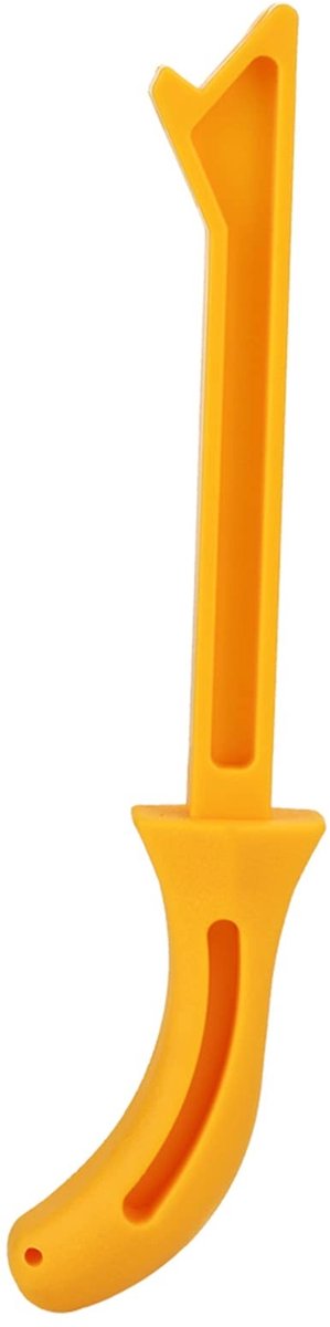 Dailygoods- Push Stick Duurzaam - Hout Pusher - Tafelzaag Accessoires - Ergonomisch Handvat - Gele Kleur - Lengte 28 cm - Zaagduwstok