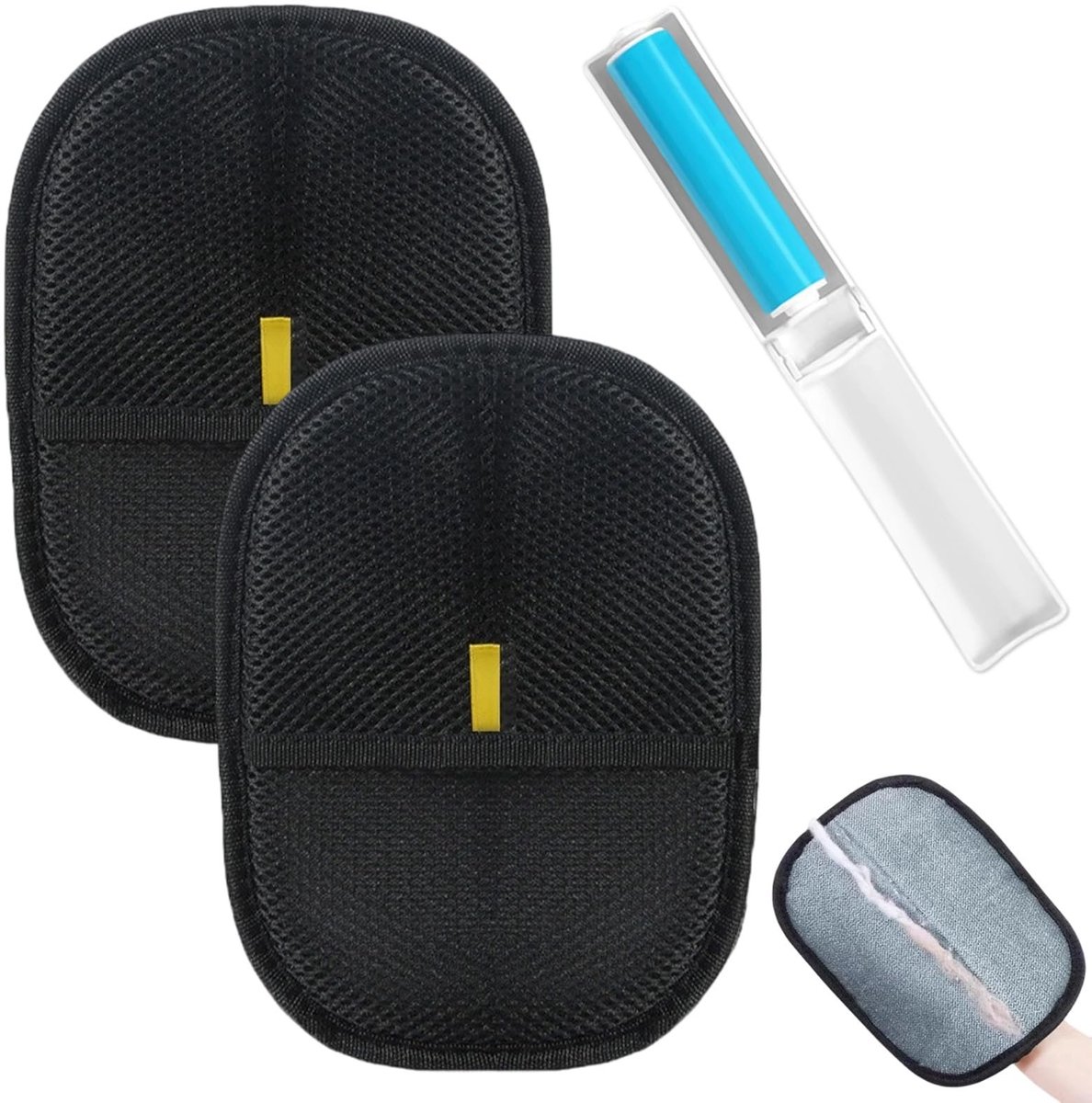 Dailygoods- Huisdierhaarverwijderaar Set van 2 - Dubbele zijde - Antistatisch - Herbruikbaar - Verwijdert kattenhaar/hondenhaar - Ideaal voor meubels/kleding - Haarverwijderaar