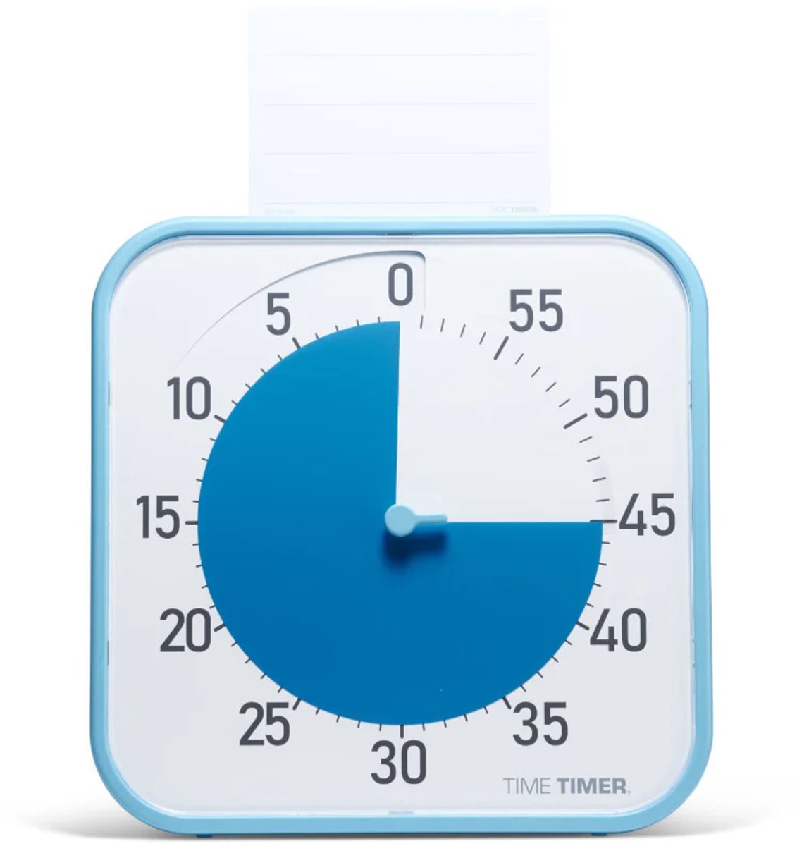 Time Timer® Large 30x30cm WIT MET BLAUWE SCHIJF - Visuele Countdown Timer voor kinderen - Tijdmanagement Tool - school en thuis