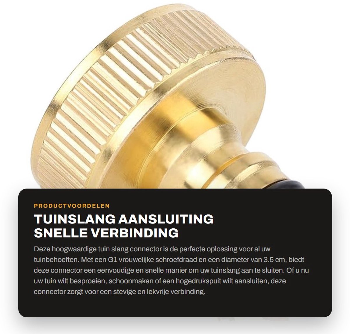 Dailygoods- Tuinslangconnector - Snelle aansluiting - G1 vrouwelijke schroefdraad - Messing - Duurzaam - Eenvoudige installatie - Geen lekkage - Tuinslangadapter