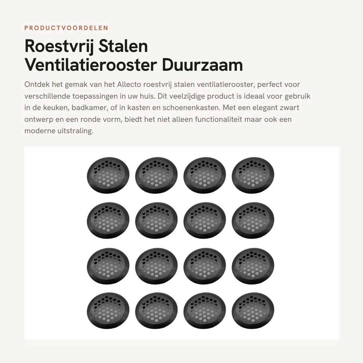 Dailygoods- Ventilatierooster Roestvrij Staal - 16 Stuks - Rond - Afsluitbaar - Ventilatie - Ideale Ventilatie - 4,2 cm Diameter - Ventilatieopening
