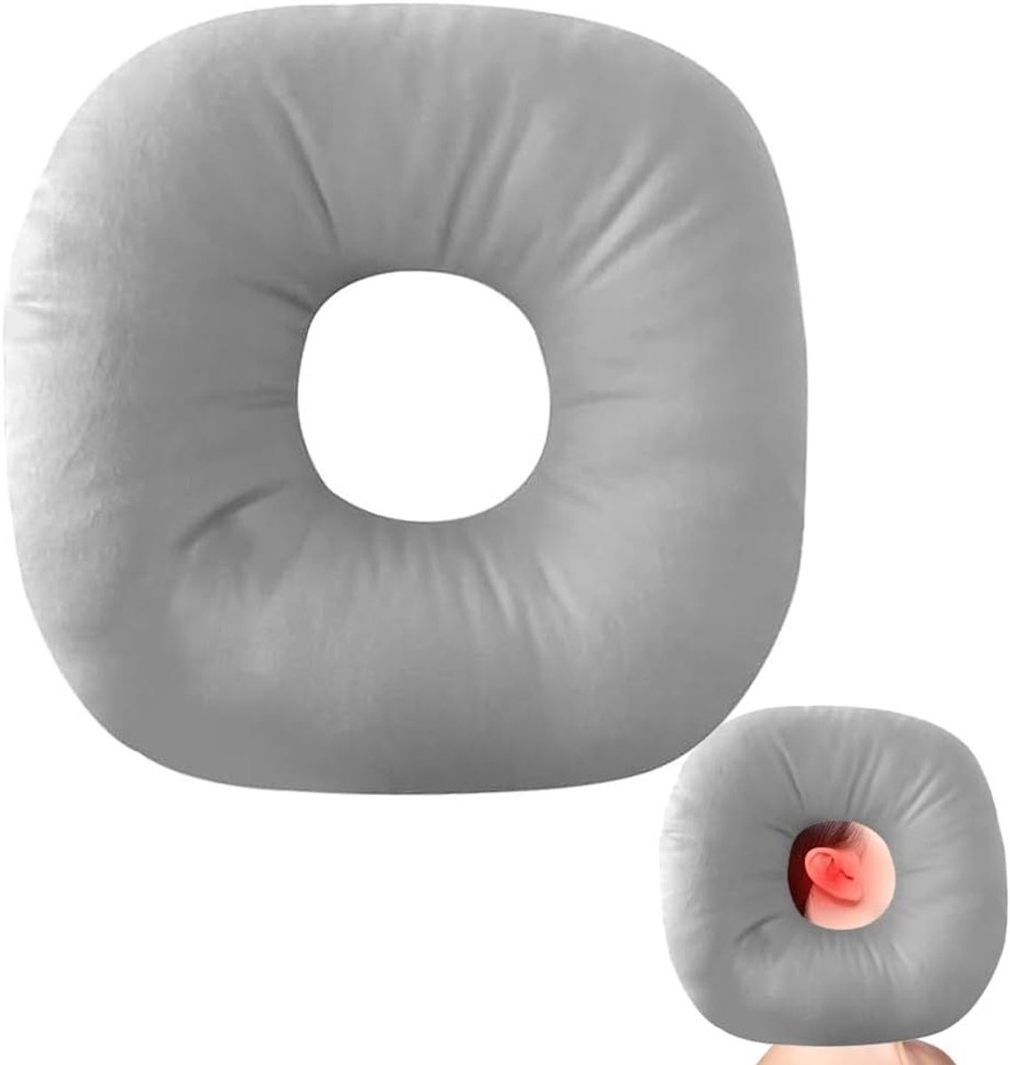 Comfortabele Oorpiercing Kussen voor Slaap, Donut Kussen bij Oorpijn, Ideaal voor Zijslapers en Herstel