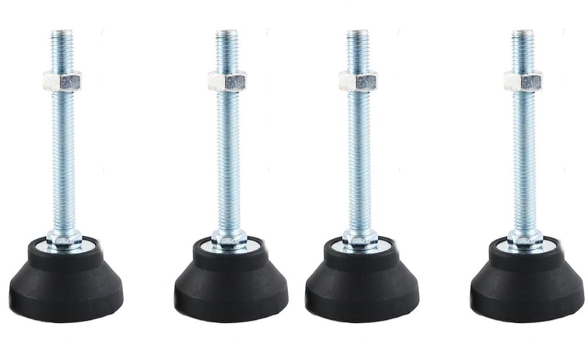 Dailygoods- Meubel-nivelleringspoten 4 stuks - Hoogteversteller - Stabiliteit - Verstelbaar - Draagvermogen 80 kg - Beschermend rubberen pad - Meubelpoten