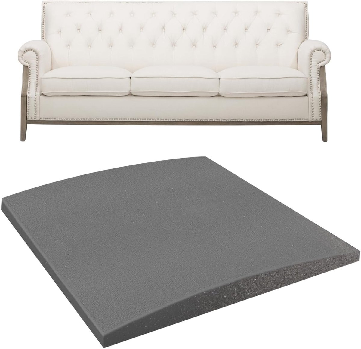 Hoogwaardige 50 x 50 cm Steunplaten van Schuim voor Banken en Sofas - Comfortabele Kussens voor Herstel en Ondersteuning, Zwart, Verpakking van 1