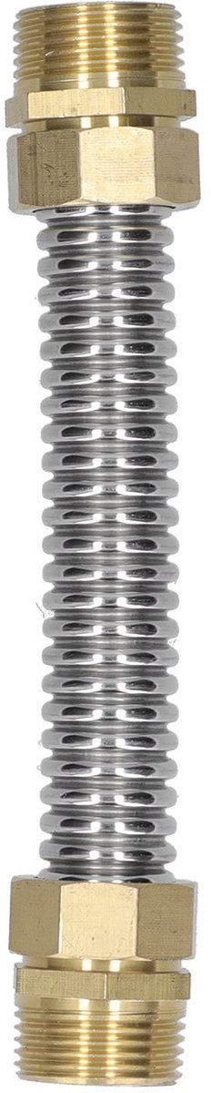 Dailygoods - Ribbelslang - Flexibele verbindingsslang - Zilver - Roestvrij staal - Geschikt voor airconditioning - 20 cm