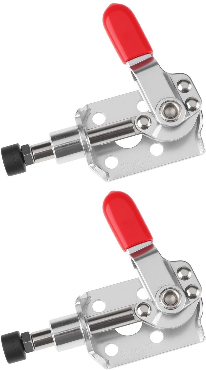 Dailygoods- Klem 40 kg Laadvermogen - Horizontale Klem - Push-Pull Snelontgrendelingsmechanisme - Kunststof/Gegalvaniseerd Ijzer - Duurzaam - Geschikt voor Houtbewerking - Werkplaatsklem