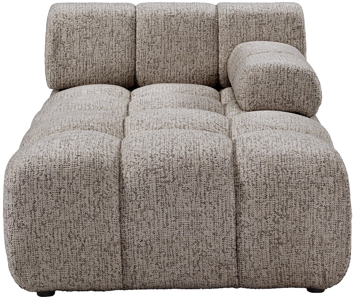 Vente-unique Chaise longue rechts met armleuning in gemêleerde taupe stof FACIVIL