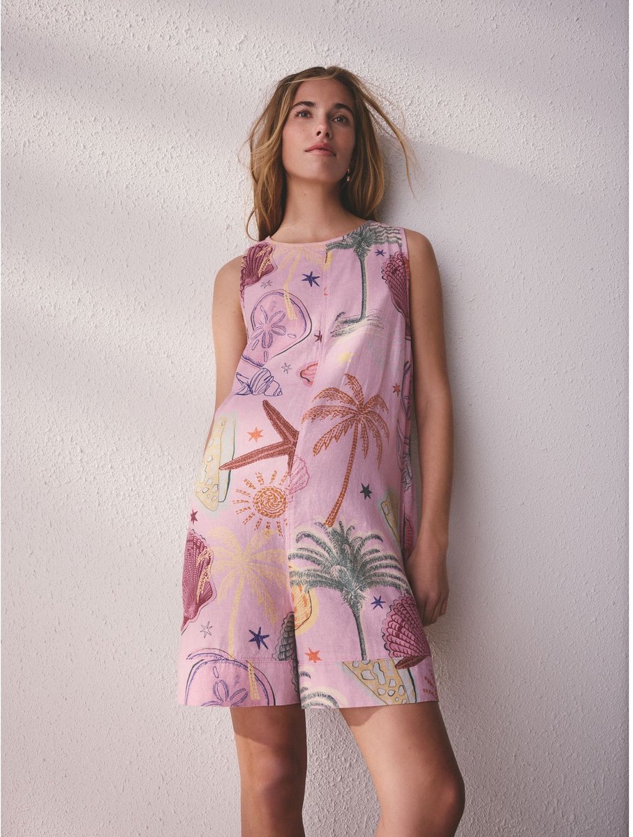 Next - Dames - Linnen playsuit - Roze