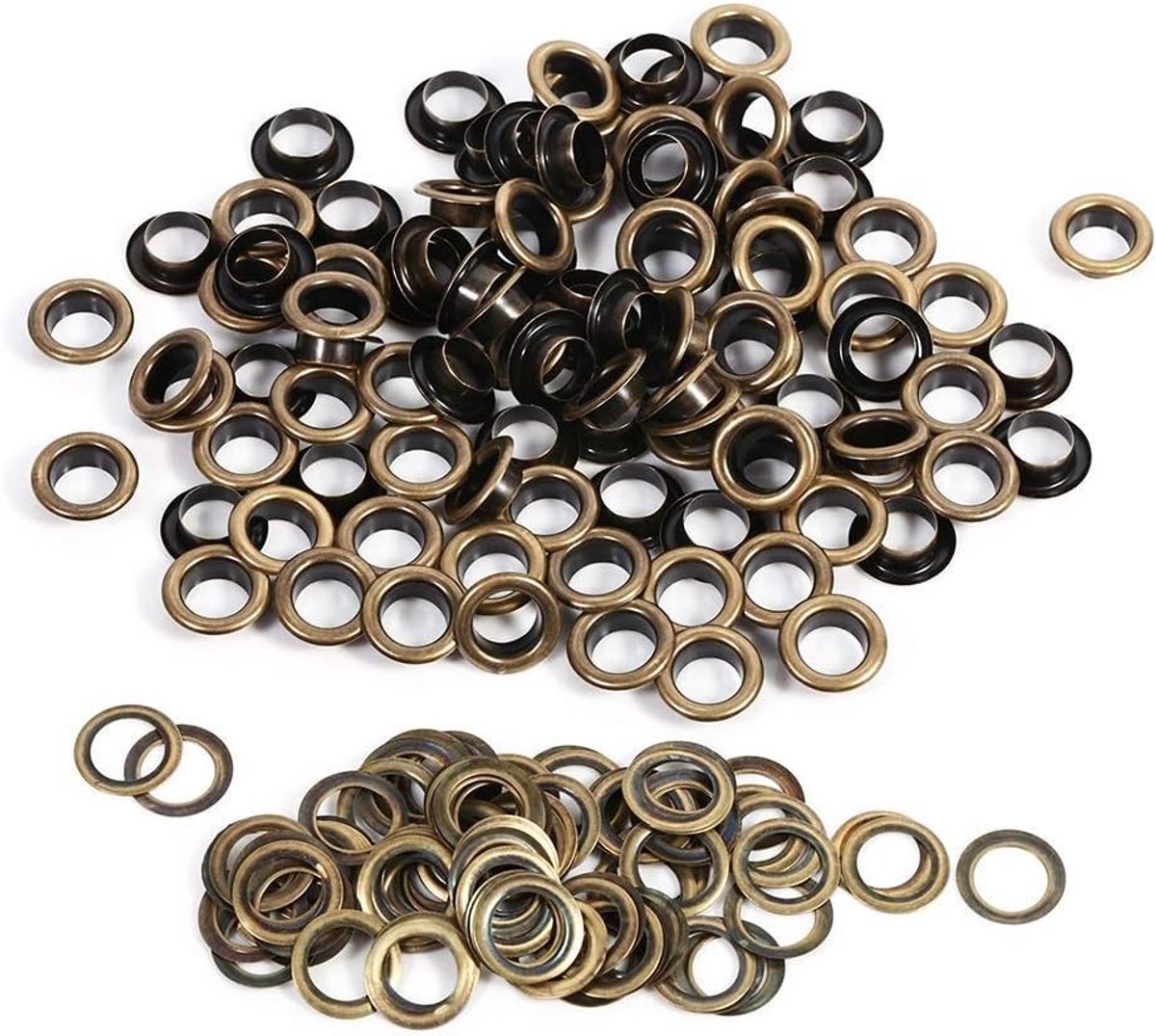 100 Sets Oogjes met Ringen voor DIY, Reparatie van Tent en Zeil, Inclusief 10mm Oogjes en Accessoires