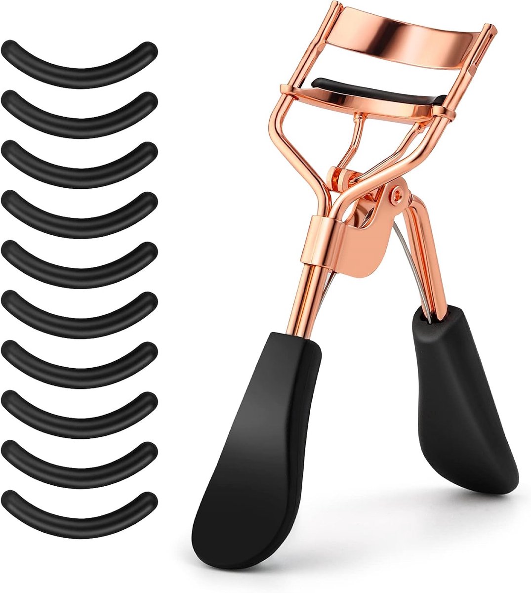 Thijox - Professionele Wimperkruller met 10 Extra Siliconen Pads voor Vrouwen en Meisjes - Geen Knijpen, Geschikt voor Alle Oogvormen - Goud