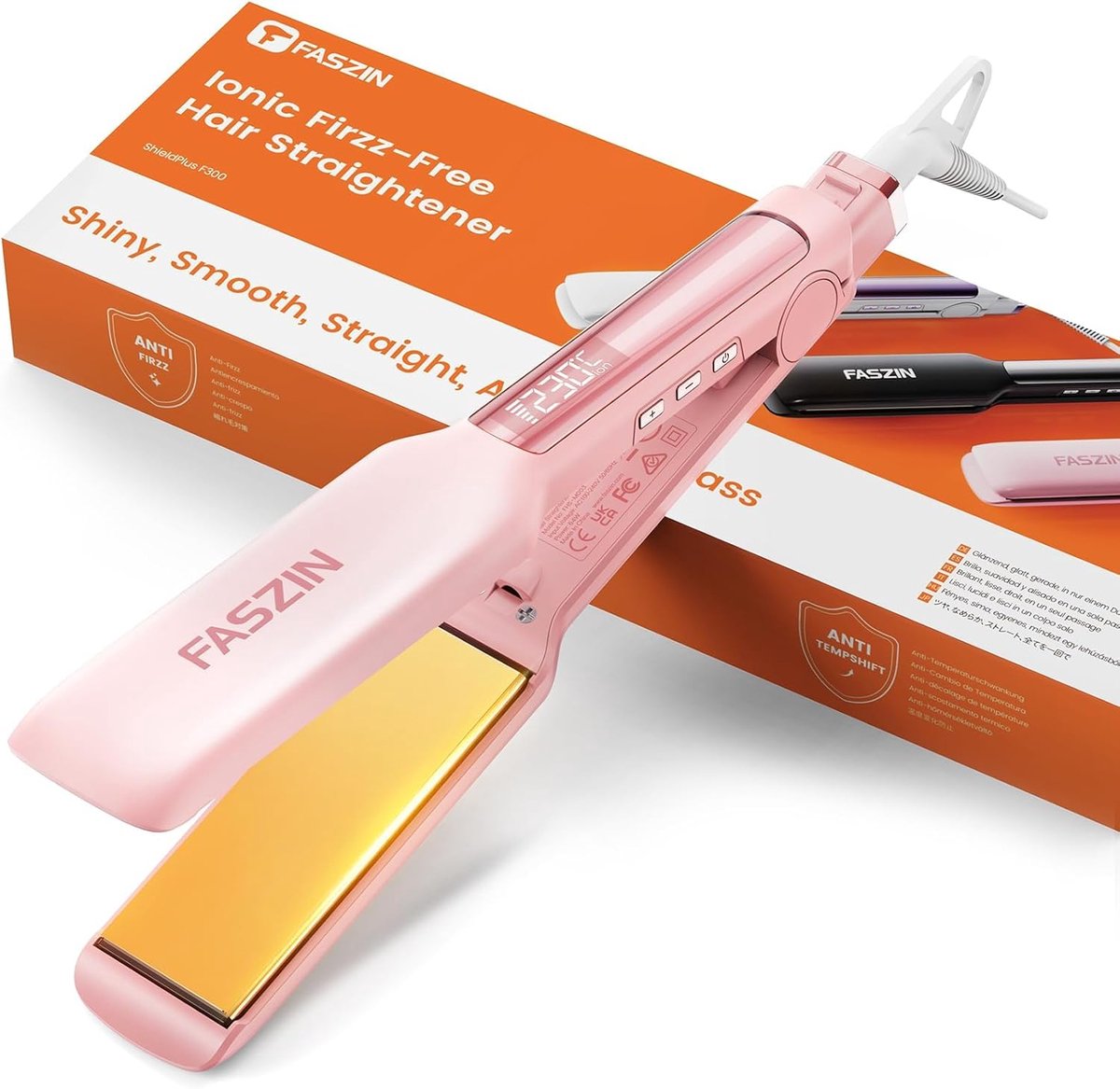 SnelShoppen - Professionele Haarstyler met Titanium Platen, 42 mm Breed, Negatieve Ion Functie, 30 Sec. Snelle Verwarming, 11 Temperatuurinstellingen