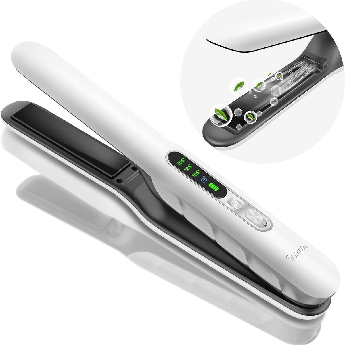 Thijox - Draadloze Stijltang 2-in-1 met Negatieve Ionen, Titanium Haarglätter en Krultang, Draagbare Reisstijltang met 5000mAh Batterij en Snelle Opwa