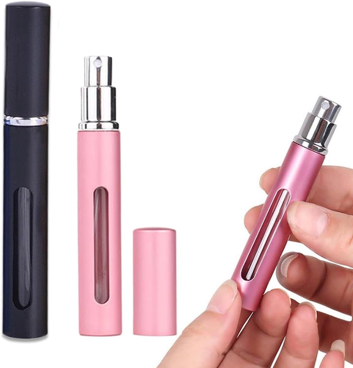 Thijox - 2 stuks navulbare parfumverstuiver mini spuitfles 5 ml - Draagbare parfumfles voor onderweg, ideaal voor feest, vakantie, en dagelijks gebrui