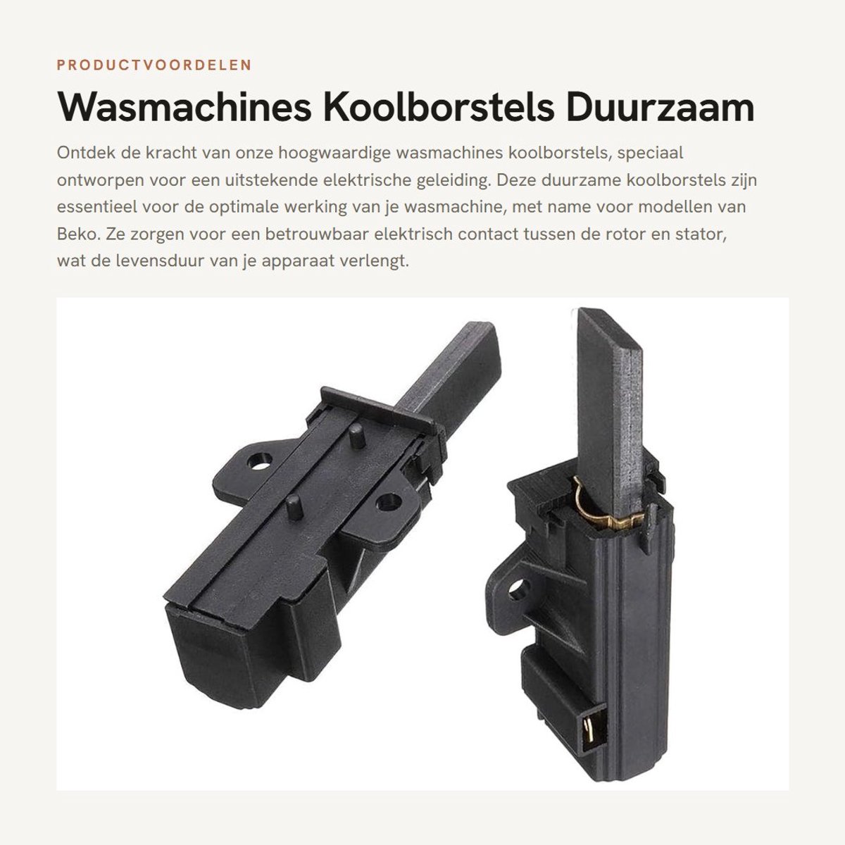 Dailygoods - Wasmachines Koolborstels - Duurzaam - Hoogwaardige materialen - Uitstekende geleiding - Geschikt voor Beko - 2 stuks