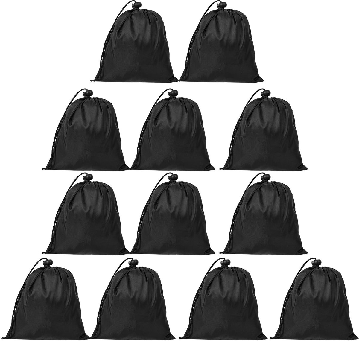 Dailygoods- Trekkoord Tas - 12 Stuks - Waterdicht - Opbergtas - Draagbaar - Oxford Doek - 18 x 20 cm