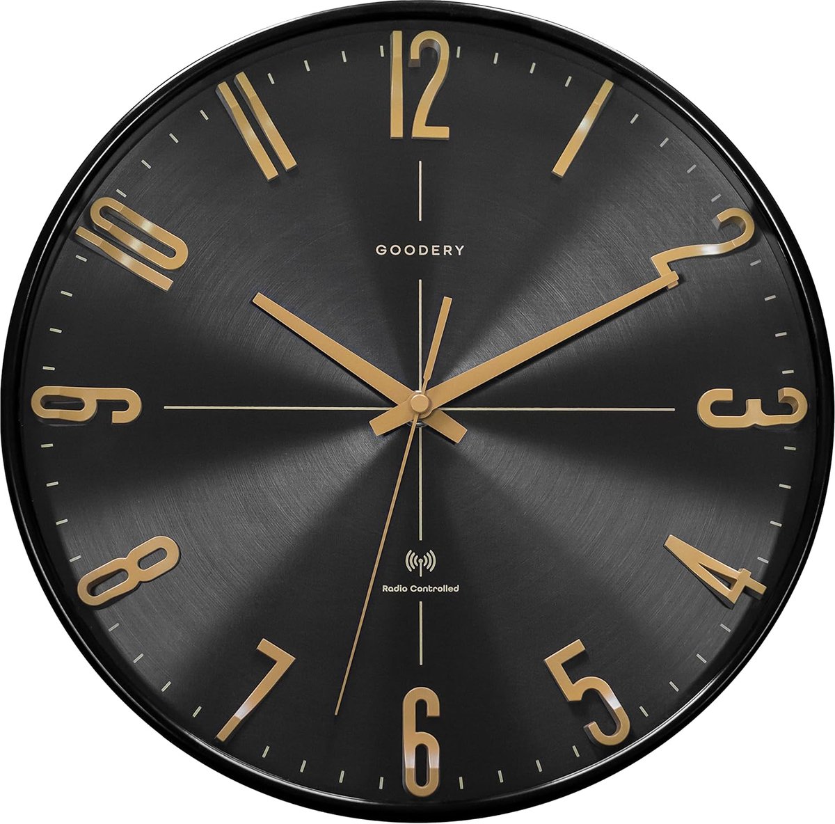 SnelShoppen - Draadloze Wandklok 30 cm Stil 3D | Grote Moderne Analoge Wandklok | Bijna Geruisloos | Decoratieve Klok voor Elk Interieur | Radiografis