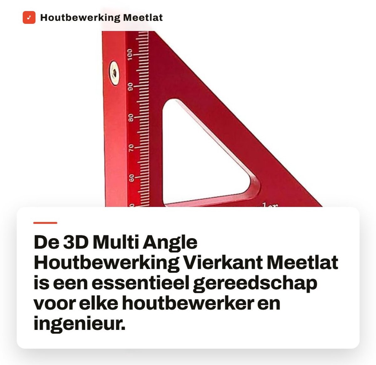 Dailygoods- Aftekendriehoek 3D - Meetgereedschap - Aluminium Legering - 45/90 Graden - Voor Houtbewerking - Duurzaam en Lichtgewicht - Meetlat