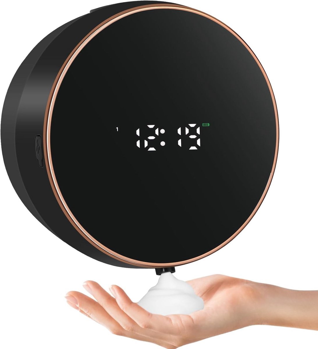 Thijox - Automatische Zeepdispenser Wandbevestiging - Elektrische Schuimzeepdispenser met Sensor - No Touch Wandmontage - Kunststof - Zwart voor Keuke