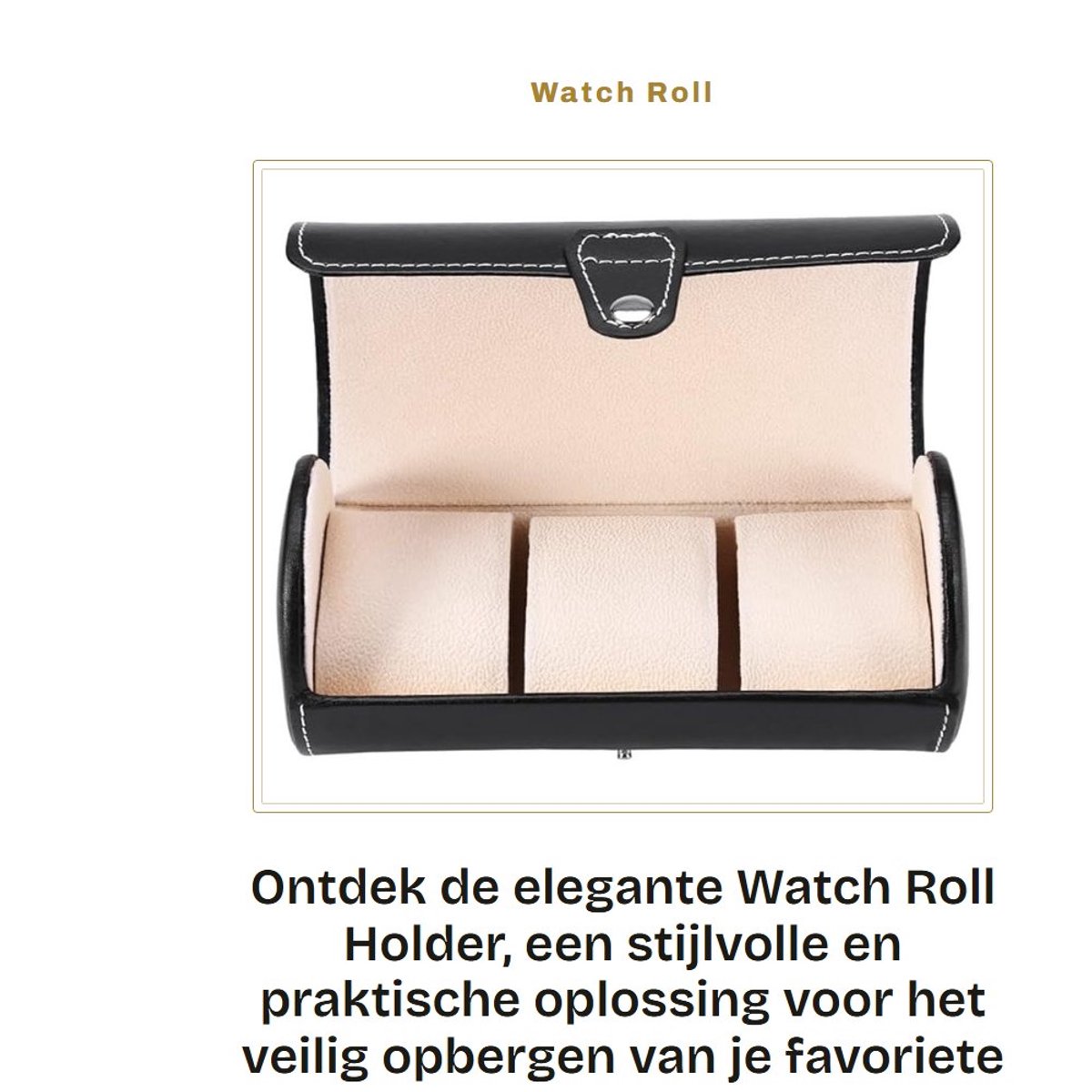 Inovra- Horlogehouder met 3 vakken - Horloge opbergdoos - Horloge houder draaiend - Sieraden opbergdoos - Geschenkdoos - Cylinder vorm - Horlogeopbergdoos