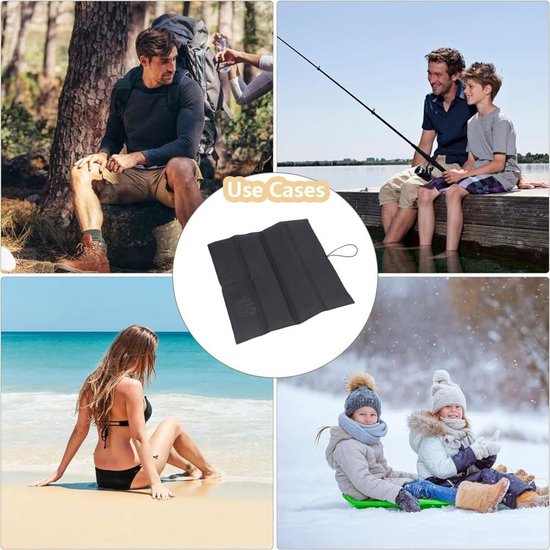 Outdoor Kussens - Zitmat Set - Comfortabel Zitten - Waterdicht & Wasbaar - Set van 2 - Zwart — afbeelding 3