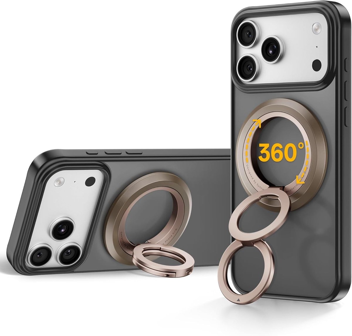Magnetische Telefoonhouder met 360° Rotatie, Dubbelzijdige Magneten en Kickstand Geschikt voor iPhone 17 16 15 14 13 12 Pro Max MagSafe Accessoires