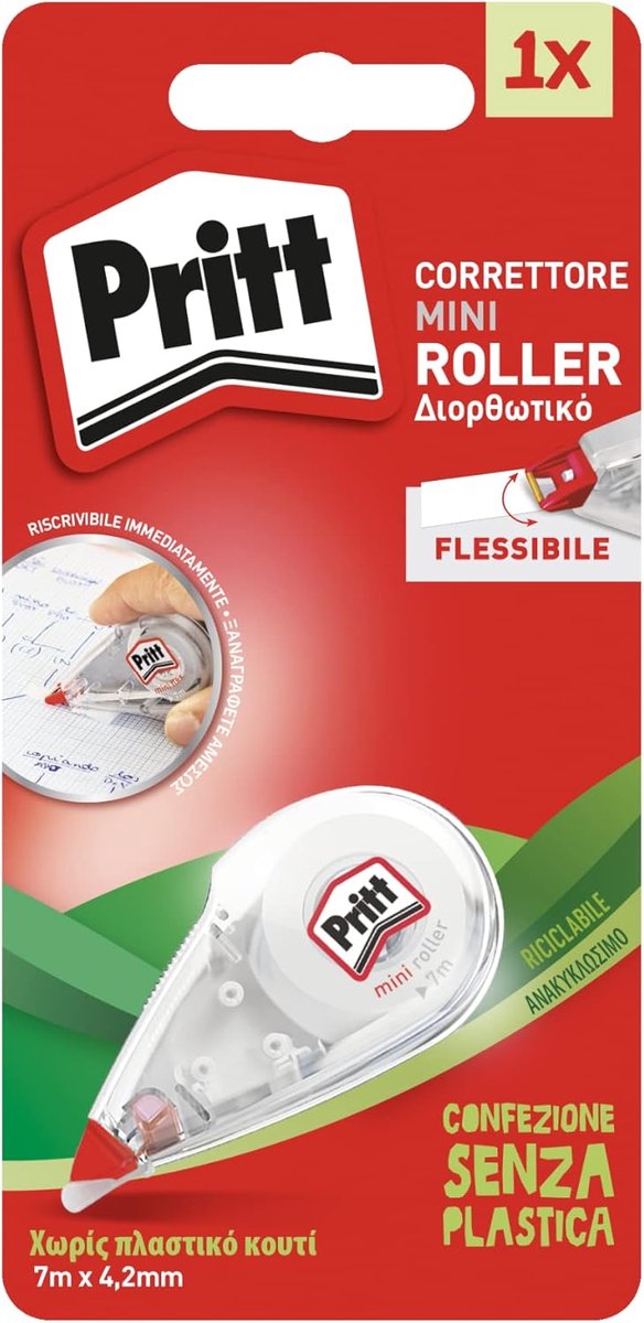 Thijox - Mini Correctieroller 5mm x 8m - Compacte Roller Voor Nauwkeurig Corrigeren - Perfect Voor Etui, School, Kantoor, Thuisgebruik - Wit