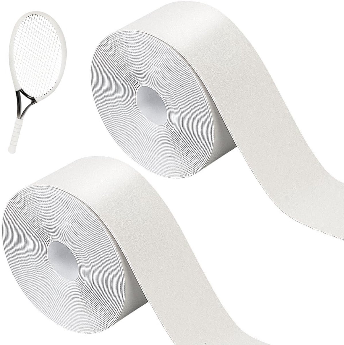 Inovra - BENECREAT 2 Rollen 10m/32.8 FT PU Lederen Zelfklevende Reparatie Tape, Racket Bescherming Tape Voor Tennis Praktijk Racquetball