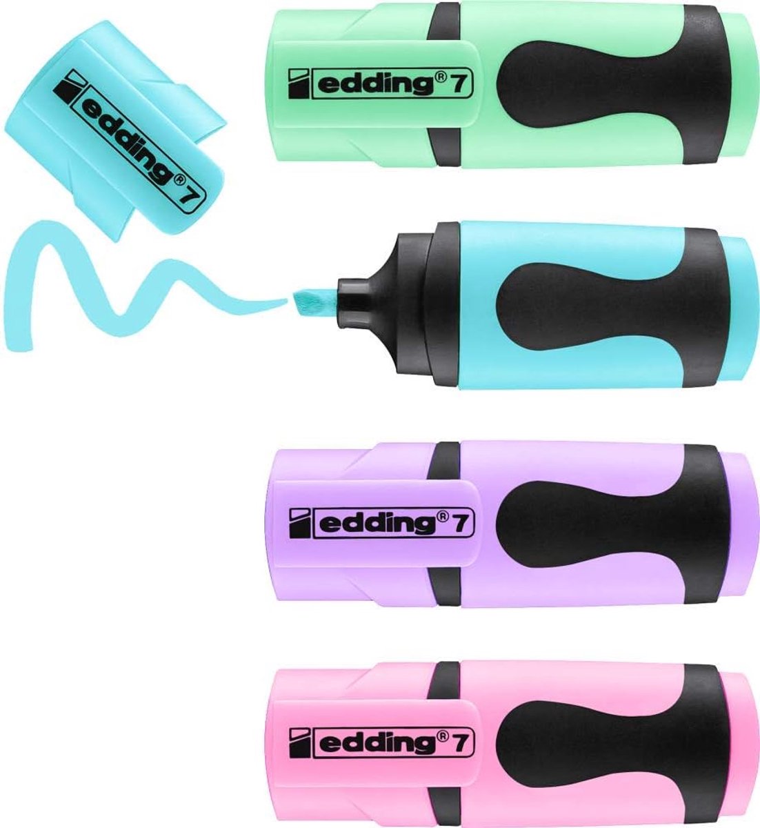 SnelShoppen - Mini Highlighter Set - 4 Pastel Kleuren - Beitelpunt 1-3 mm - Trendy Markeer Stiften voor Bullet Journal, School, Universiteit en Kantoo