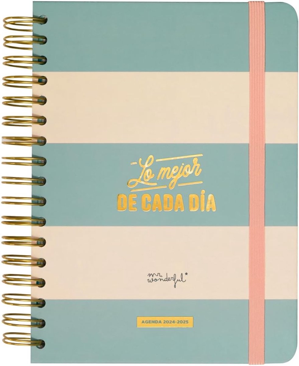 Thijox - Schoolagenda 2024/25 Blauw, Dagplanner met 368 Pagina's, Inclusief 8 Stickervellen, Motiverende Spreuken, FSC-gecertificeerd Papier, Perfect