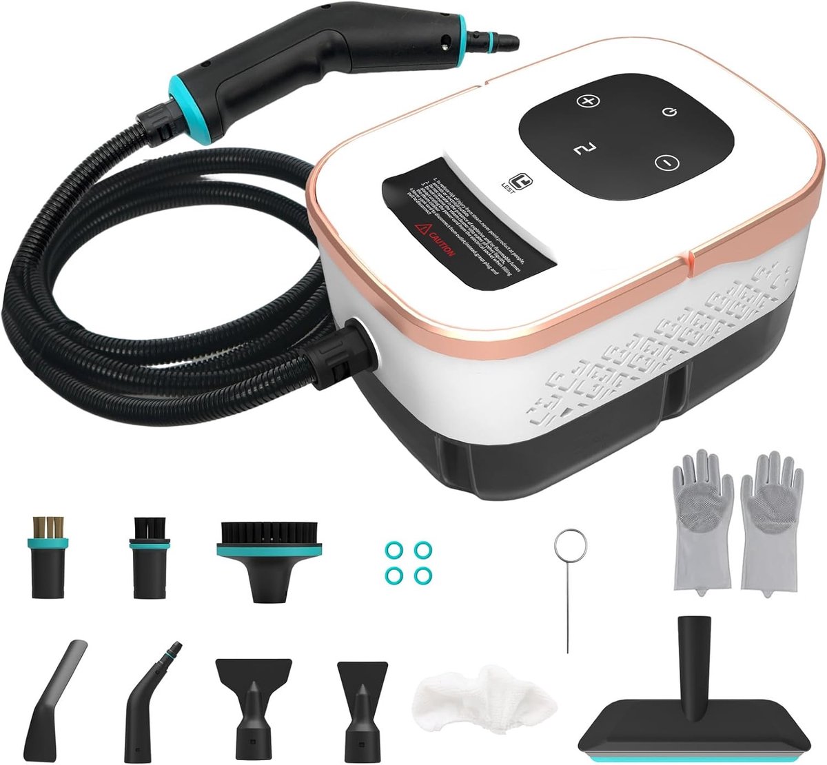 Thijox - Draagbare Stoomreiniger 4 Bar met 15 Accessoires, 1250ml Watertank, 6 Standen, 15 Seconden Opwarmtijd, Multifunctionele Stoomreiniger voor Ke