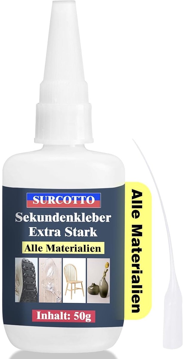 Thijox - Secondelijm 50 g - Extra Sterke Superlijm voor Plastic, Glas, Hout, Steen, Metaal - Krachtige Schoenlijm voor Diverse Toepassingen - Ideaal v