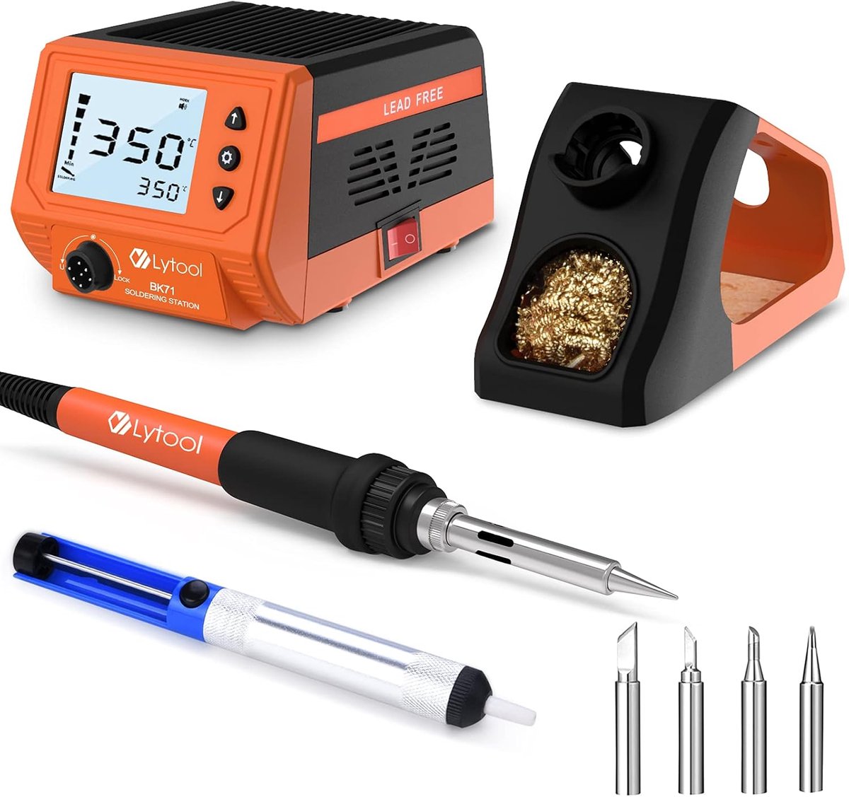 Thijox - Soldeerstation 60W met Groot Display, Temperatuurbereik 180°C-480°C, Wachtwoordbeveiliging, Standby-modus voor School, Laboratorium en Hobbyl