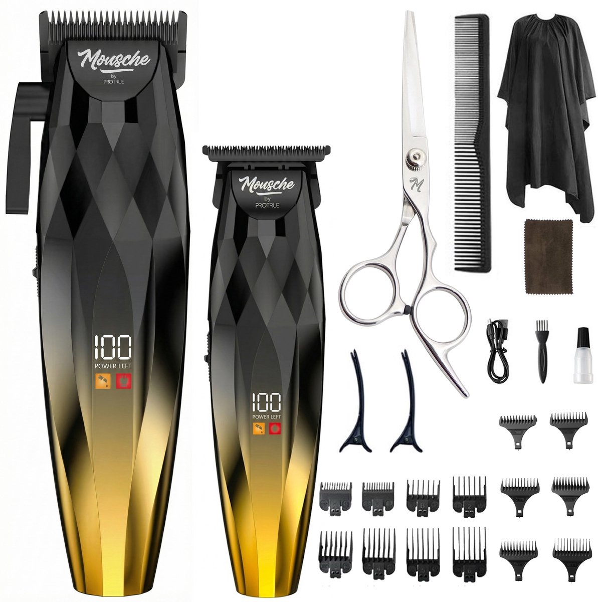 Tondeuse Mannen Hoofdhaar - Kappersset 29 Delig - Haartrimmer Set met Kappersschaar - Trimmer voor Hoofd & Baard