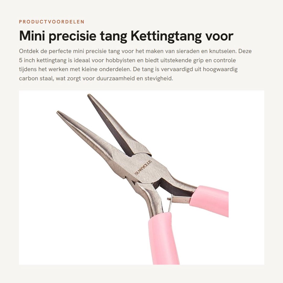 Dailygoods- Juwelierspincet 5 Inch - Carbon Staal - Antislip Handvat - Precisie Tang - Hobby Gereedschap - Duurzaam Ontwerp