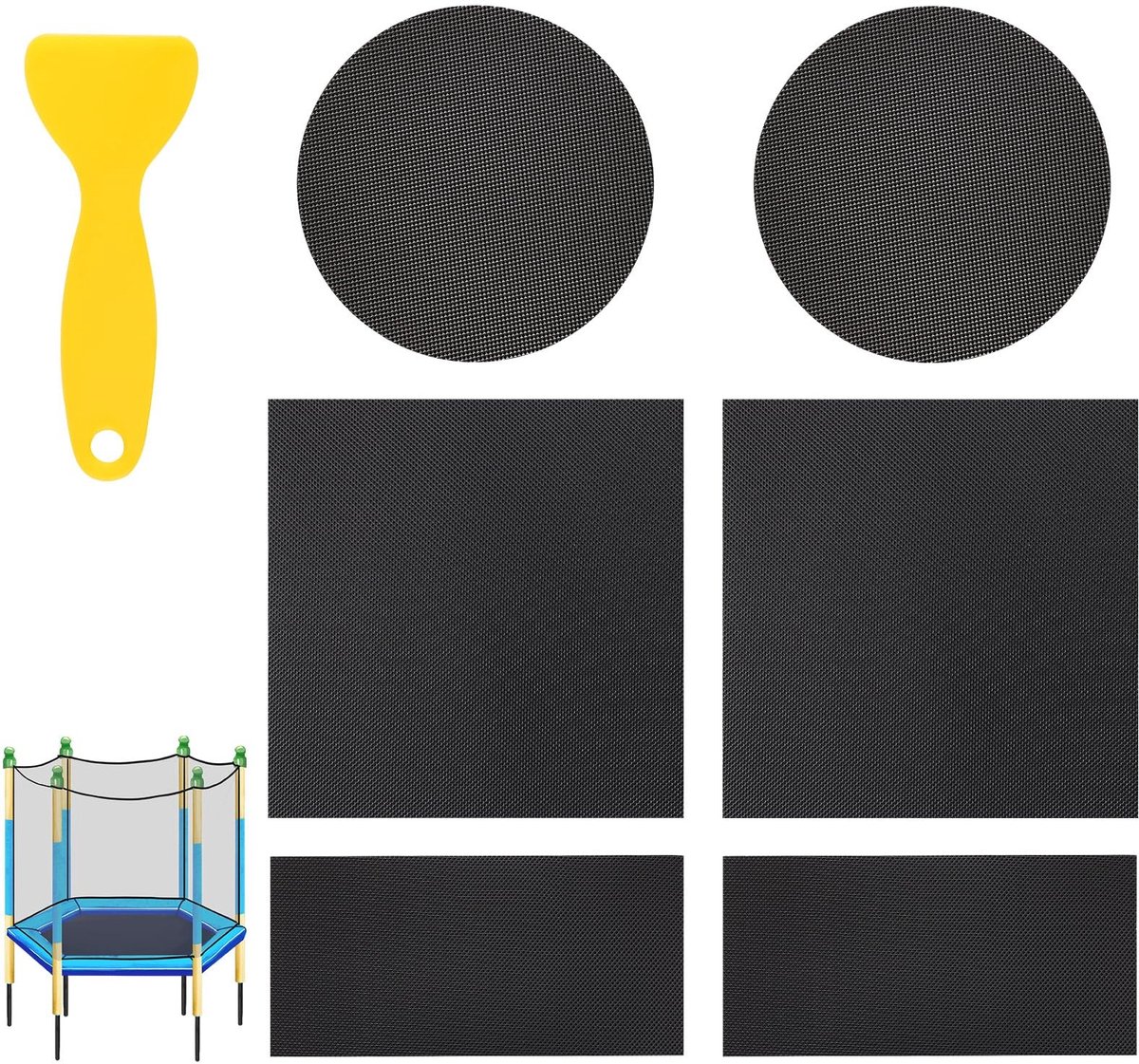 Dailygoods - Trampoline-Pleister Reparatieset - Inclusief 6 Zelfklevende Patches en Schraper
