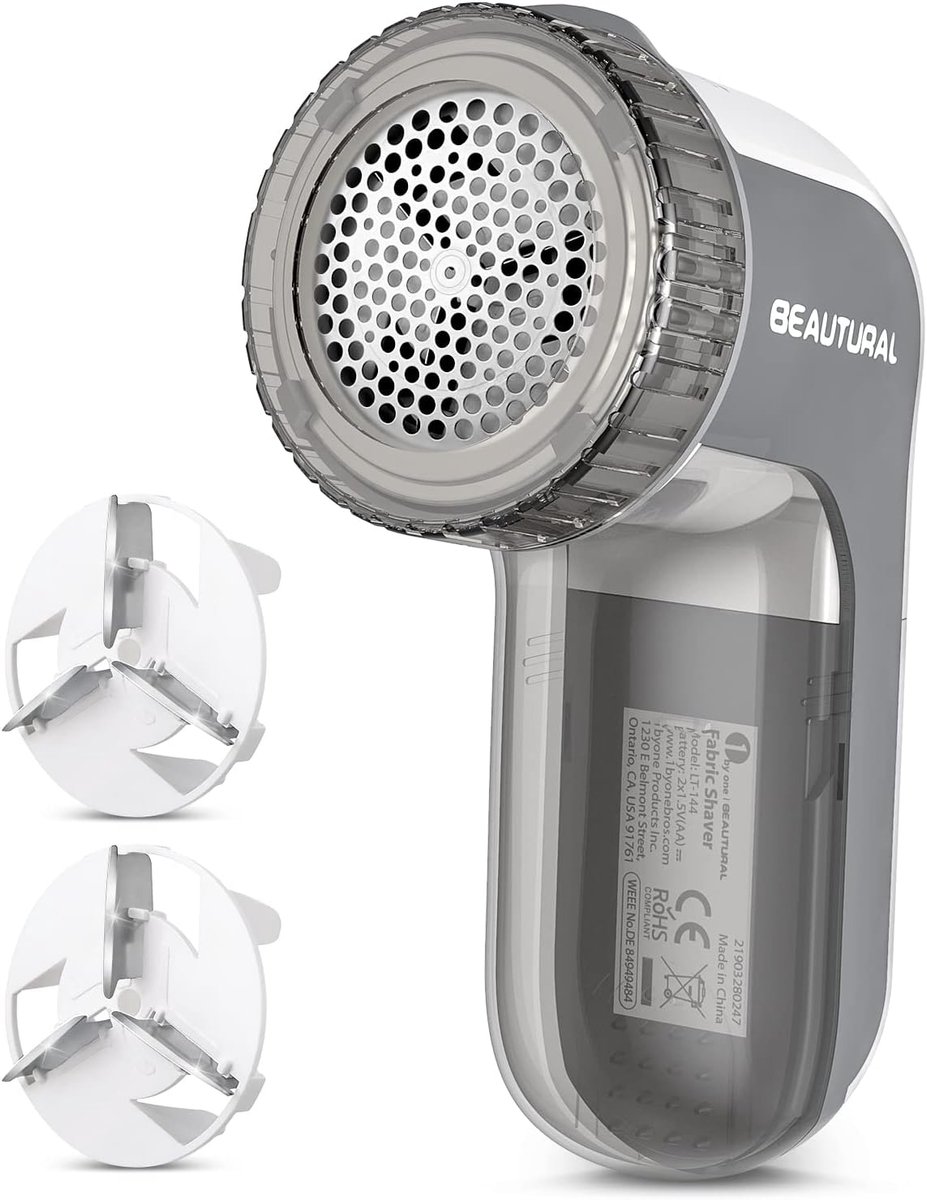 SnelShoppen - BEAUTURAL Ontpiller Pluisscheerapparaat Draagbaar Op Batterijen, 4 Hoogte-instellingen, 2 Snelheden, Geschikt voor Kleding, Meubels en B