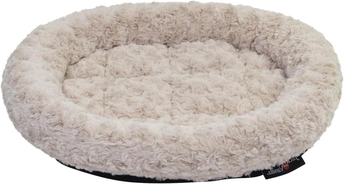 Kattenmand - Huisdier mand - Ontspannen slapen - Elegant rozetdesign - 45 x 40 cm - Rozet beige
