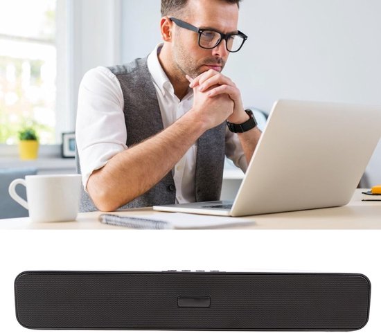 Computer Soundbar - Home Theater Luidspreker - Muziek Luisteren - 360 Graden Surround Sound - 1200mAh Batterij - Zwart — afbeelding 4